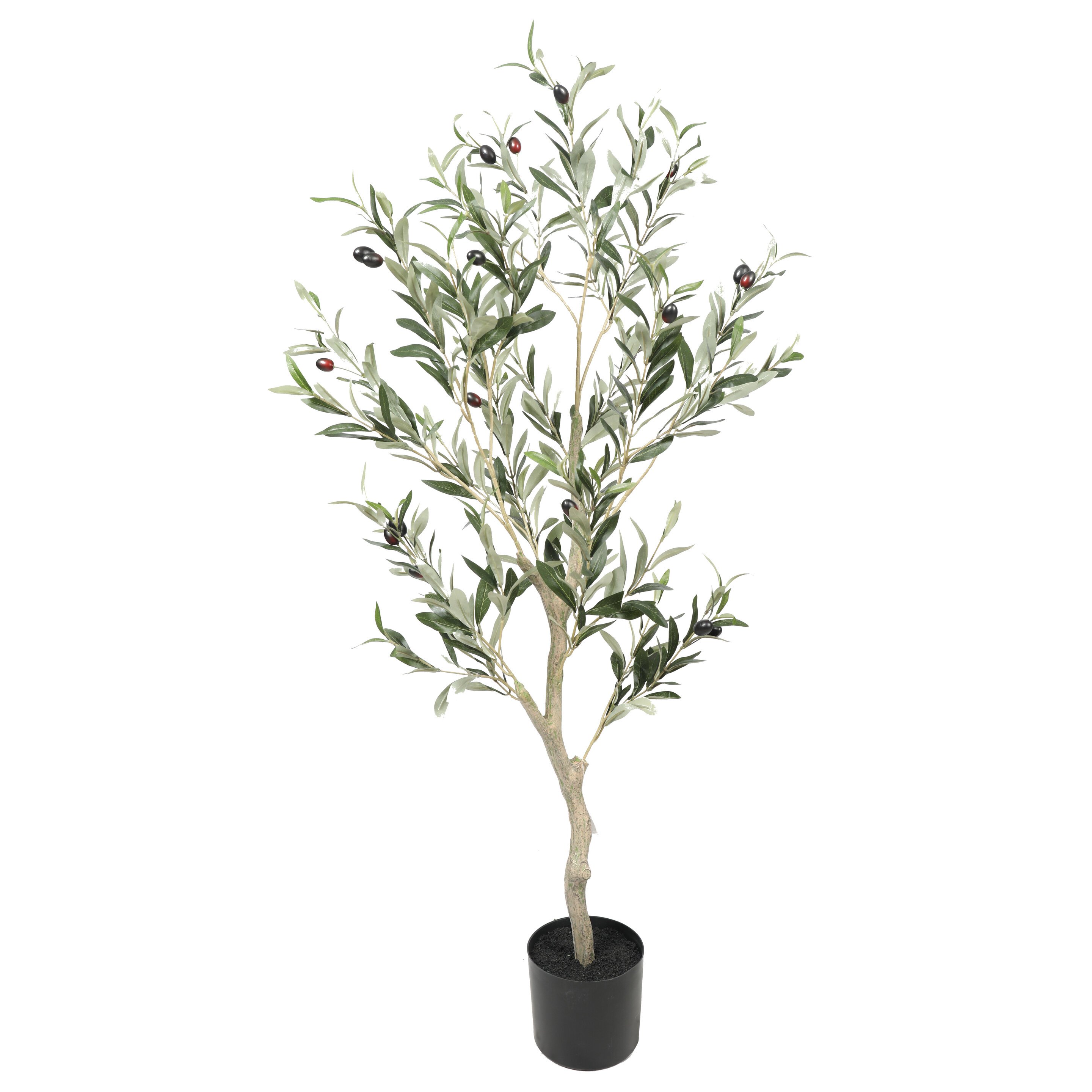 Arbol olivo artificial con aceitunas de plastico