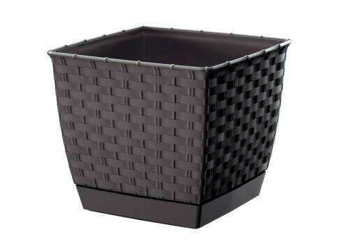 Maceta cuadrada RATOLLA SQUARE umbra 22cm