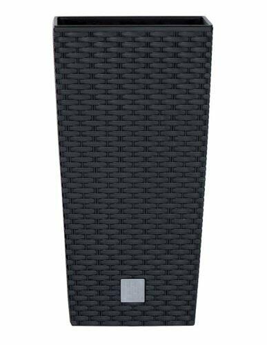 Maceta RATO CUADRADA + depósito antracita 17cm