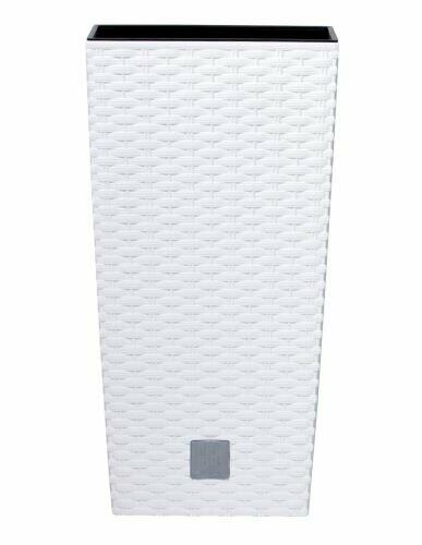 Maceta RATO CUADRADA + depósito blanco 28,7 cm