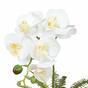 Orquídea artificial blanca con helecho 37 cm