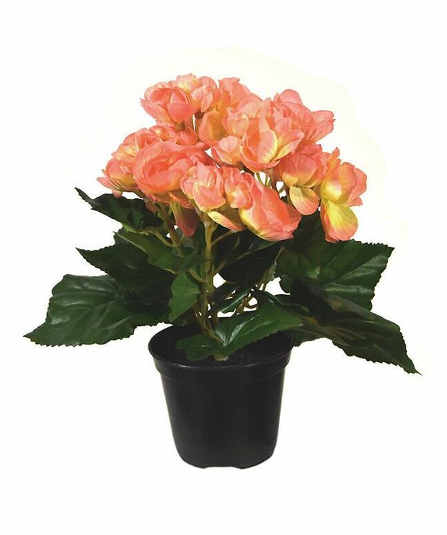 Planta artificial Begonia naranja 20 cm