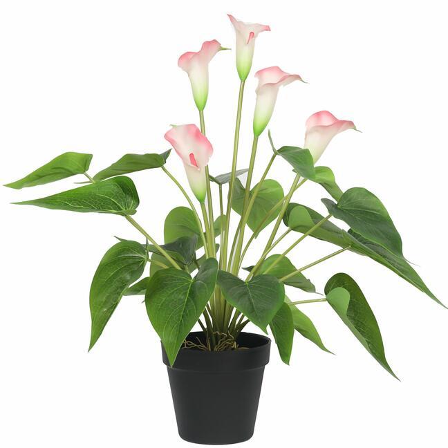 Planta artificial Calla blanco-rosa 50 cm