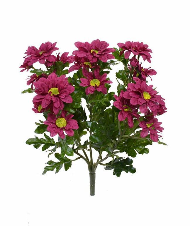 Planta artificial Crisantemo rojo-burdeos 35 cm