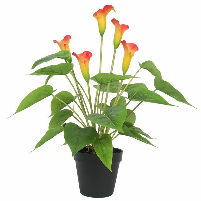 Planta artificial Kala amarillo-rojo 50 cm