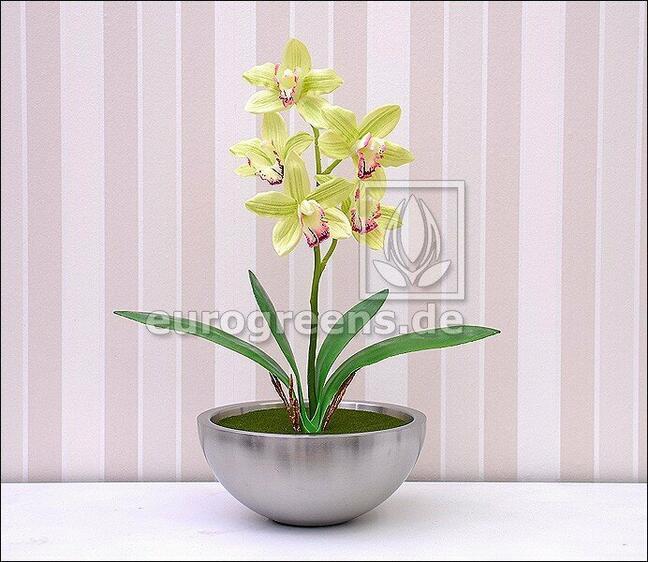 Planta artificial Orchidea Cymbidium verde claro 50 cm