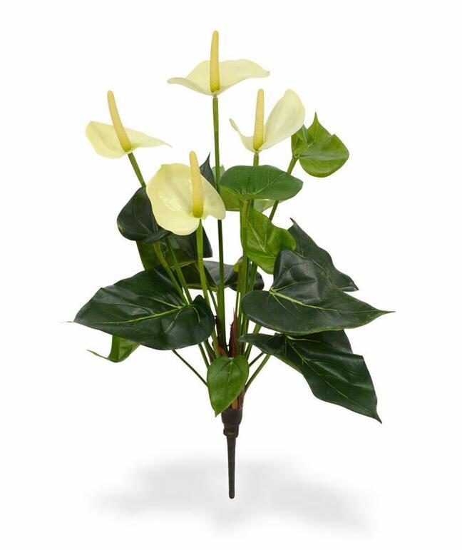 Planta de anturio artificial blanco 40 cm