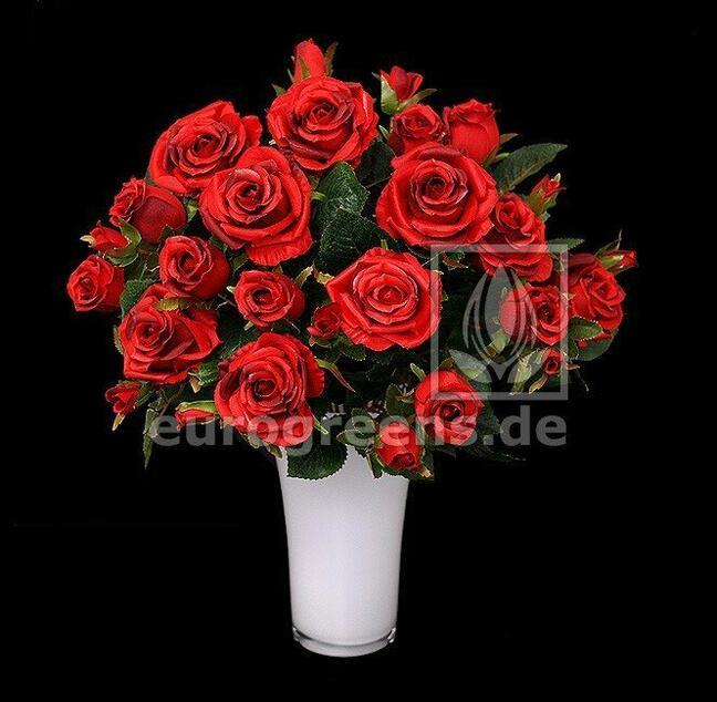 Ramo artificial de rosas rojas 50 cm