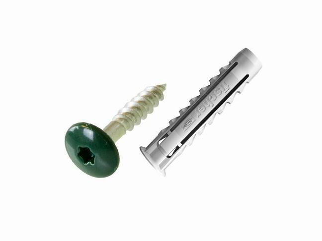 Tornillo para fijar un seto artificial verde con un taco de pared de 2,5 × 1,5 cm - bolsa de 10 piezas